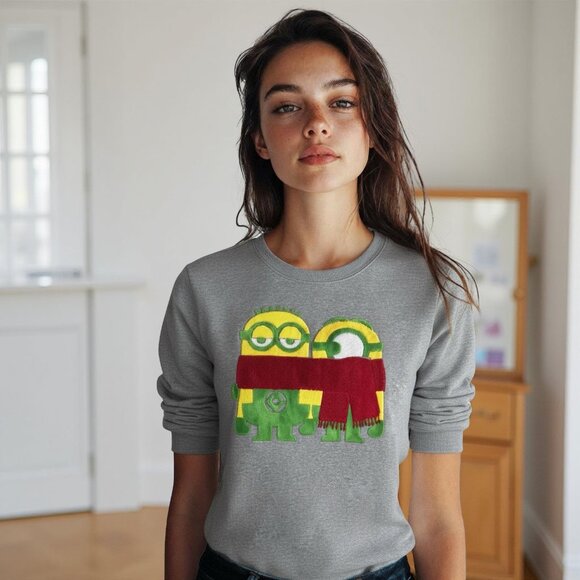 Minion Made Oversized Sweatshirt Unisex Despicable Me Pullover, Small - Picture 1 of 10